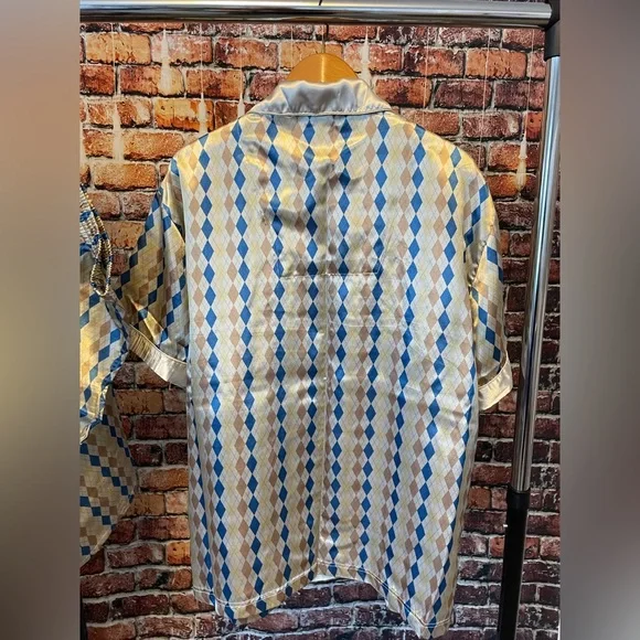 Vintage Midcentury Haband satin pajama set shirt shorts & matching robe 4 piece - Picture 6 of 13